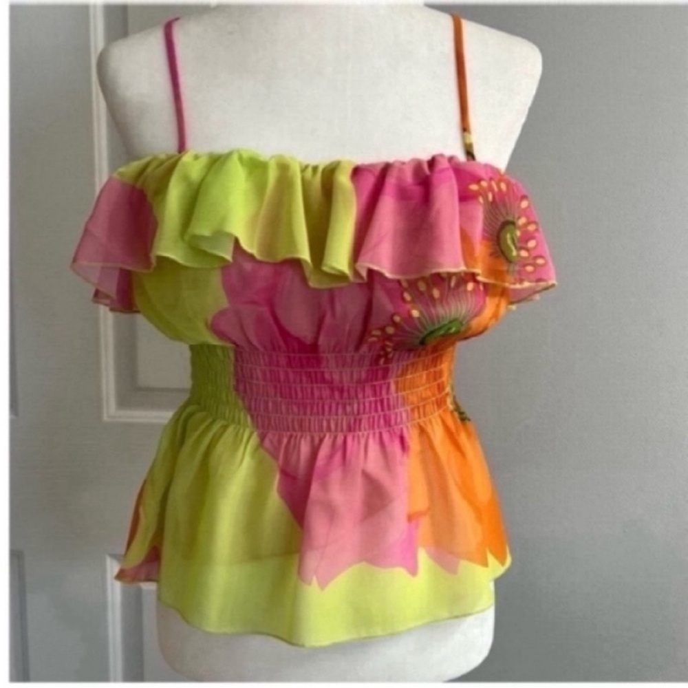Trina Turk Raspberry/Lime Camisole Size S